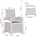 Liegesessel Garten Rattan-Optik 2 pcs Hellgrau PP