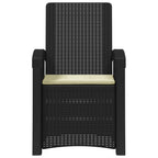 Liegesessel Garten Rattan-Optik Anthrazit und Creme PP