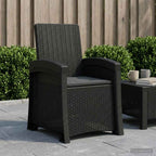 Liegesessel Garten Rattan-Optik Anthrazit PP