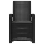 Liegesessel Garten Rattan-Optik Anthrazit PP