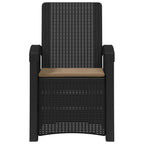 Liegesessel Garten Rattan-Optik Anthrazit und Taupe PP