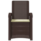 Liegesessel Garten Rattan-Optik Braun und Creme PP