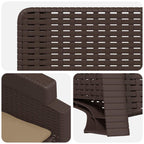 Liegesessel Garten Rattan-Optik Braun und Taupe PP