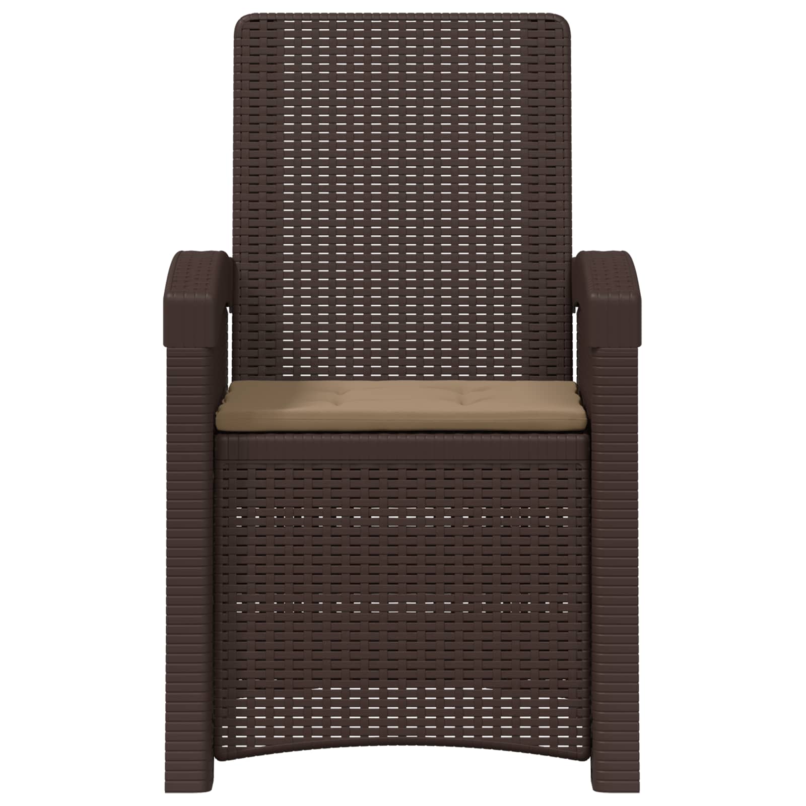 Liegesessel Garten Rattan-Optik Braun und Taupe PP