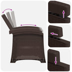Liegesessel Garten Rattan-Optik Braun und Taupe PP