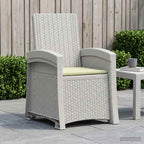 Liegesessel Garten Rattan-Optik Weiß und Creme PP