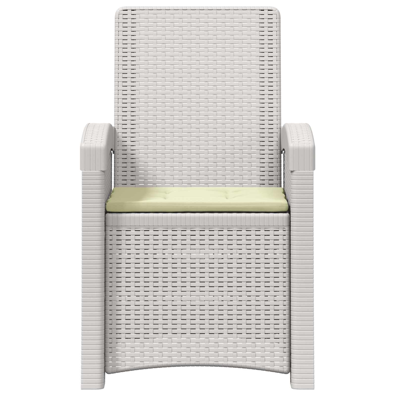 Liegesessel Garten Rattan-Optik Weiß und Creme PP