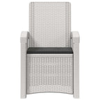 Liegesessel Garten Rattan-Optik Weiß und Anthrazit PP