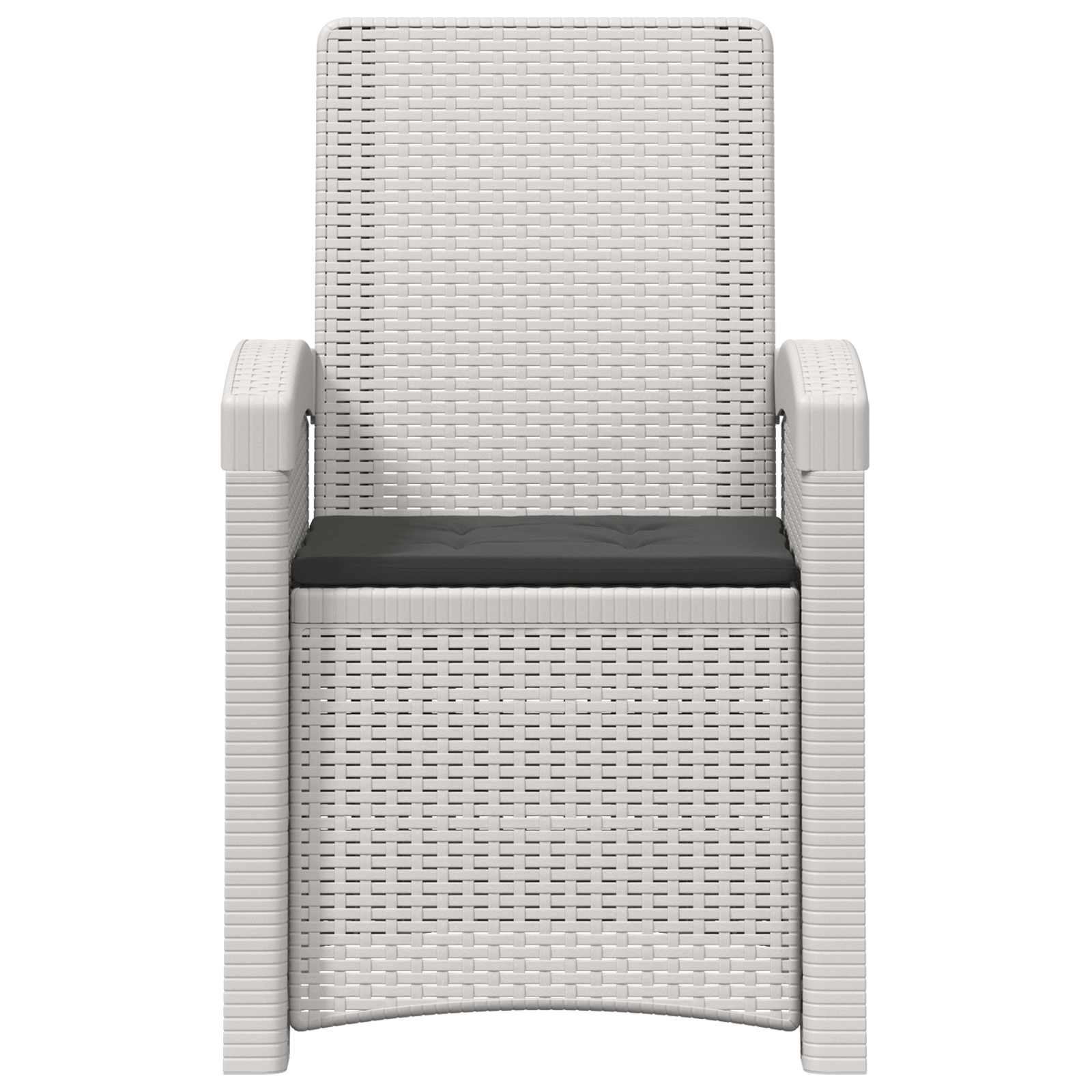 Liegesessel Garten Rattan-Optik Weiß und Anthrazit PP