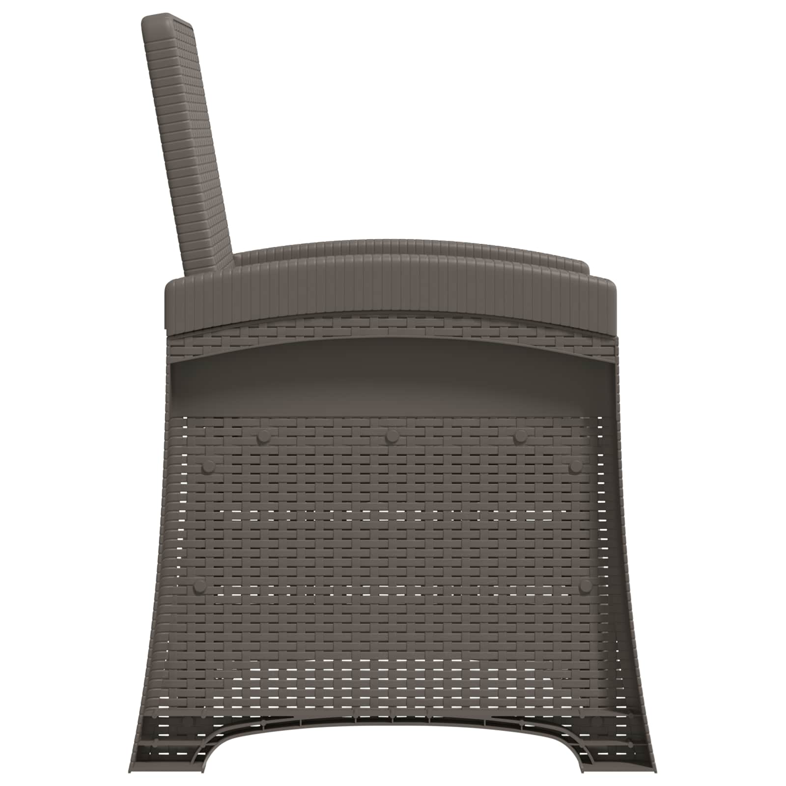 Liegesessel Garten Rattan-Optik Hellgrau und Creme PP