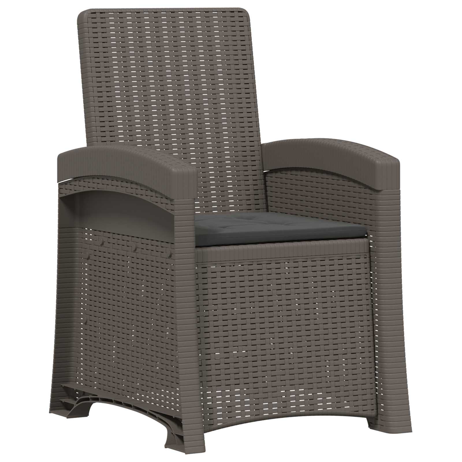 Liegesessel Garten Rattan-Optik Hellgrau und Anthrazit PP