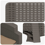 Liegesessel Garten Rattan-Optik Hellgrau und Taupe PP