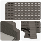 Liegesessel Garten Rattan-Optik Hellgrau PP