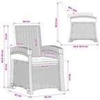 Liegesessel Garten Rattan-Optik 2 pcs Anthrazit und Creme PP
