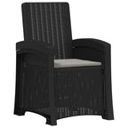 Liegesessel Garten Rattan-Optik 2 pcs Anthrazit und Hellgrau PP