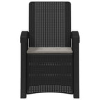 Liegesessel Garten Rattan-Optik 2 pcs Anthrazit und Hellgrau PP