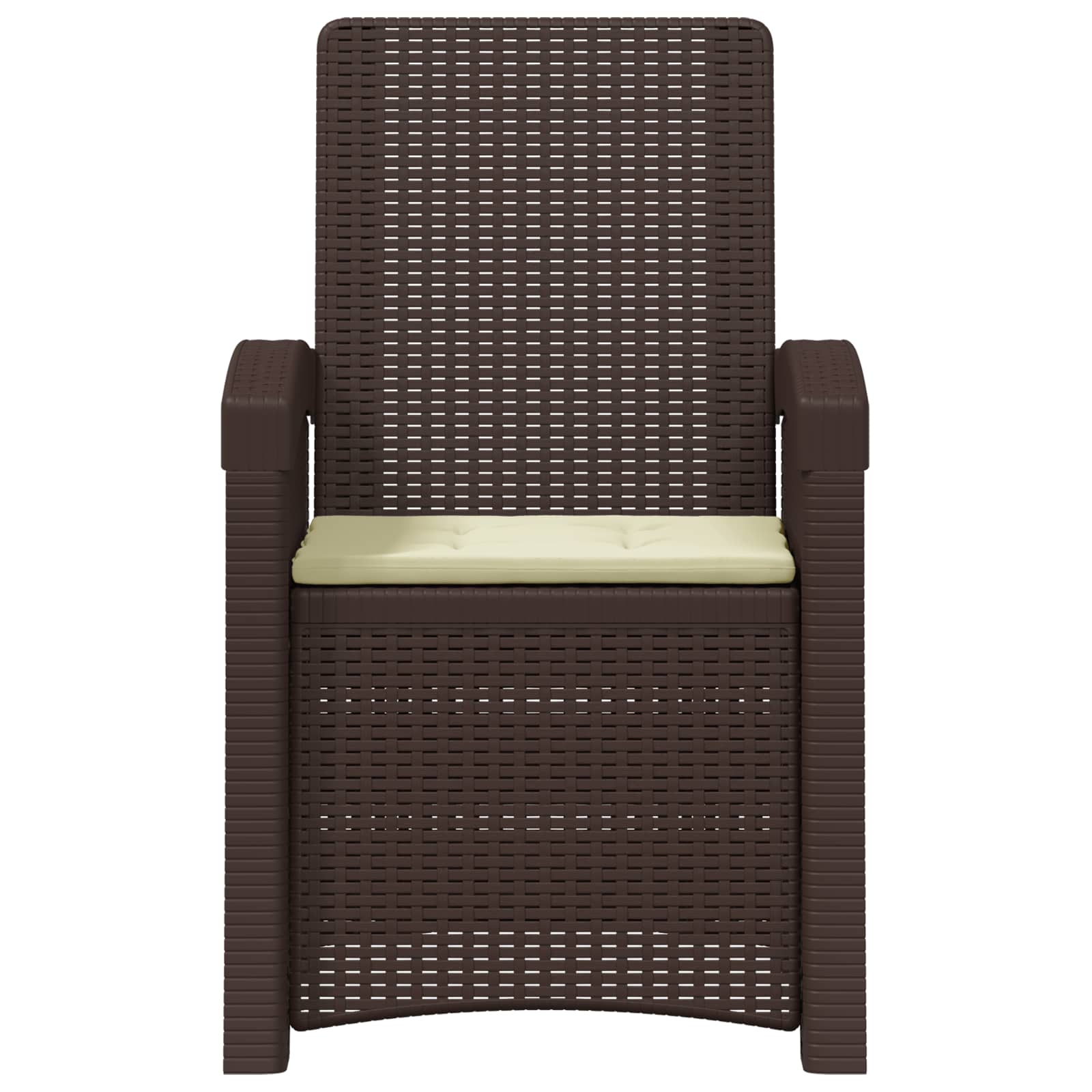 Liegesessel Garten Rattan-Optik 2 pcs Braun und Creme PP