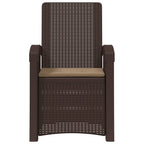 Liegesessel Garten Rattan-Optik 2 pcs Braun und Taupe PP