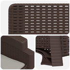Liegesessel Garten Rattan-Optik 2 pcs Braun und Hellgrau PP