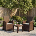 Liegesessel Garten Rattan-Optik 2 pcs Braun und Hellgrau PP