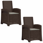 Liegesessel Garten Rattan-Optik 2 pcs Braun und Hellgrau PP