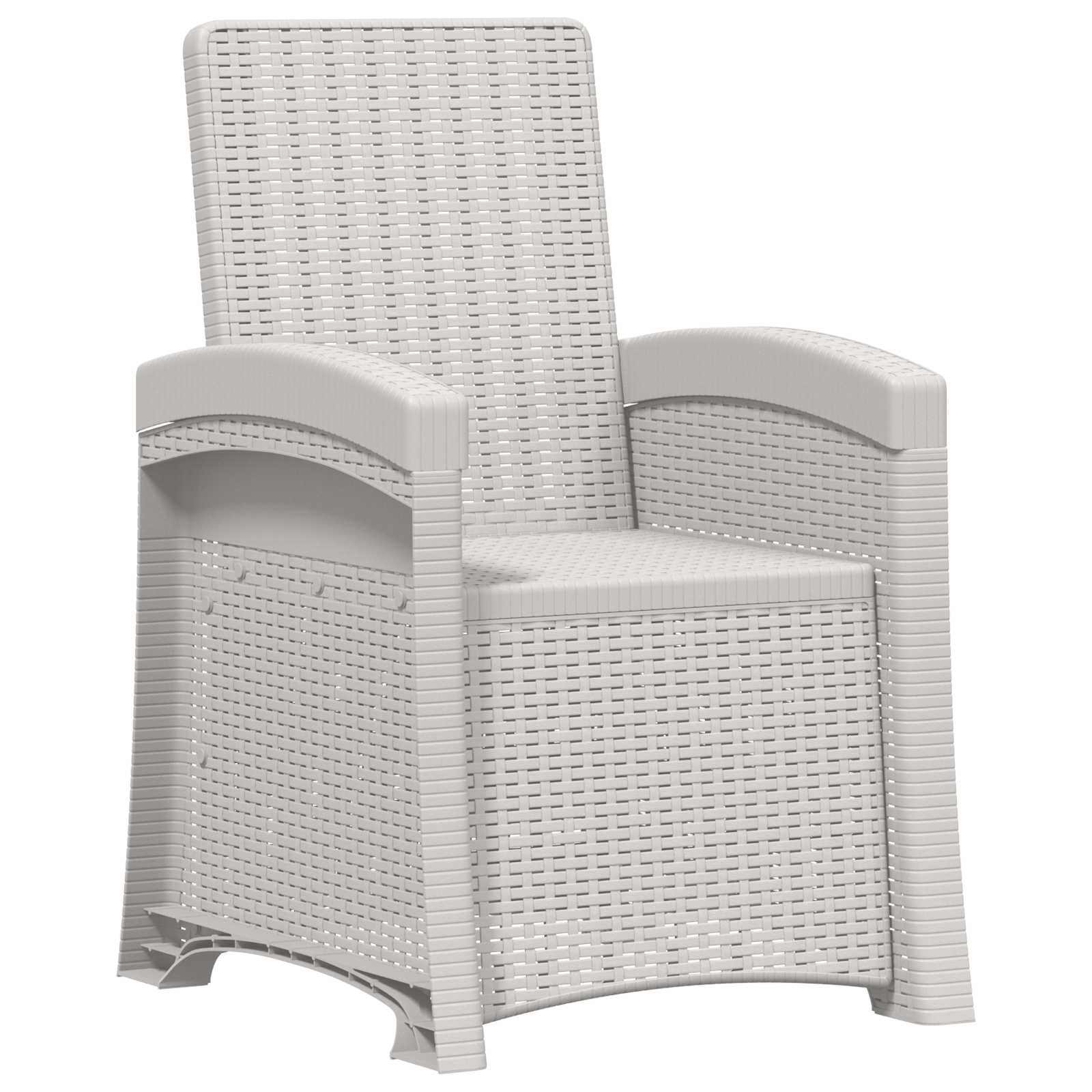 Liegesessel Garten Rattan-Optik 2 pcs Weiß und Creme PP