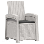 Liegesessel Garten Rattan-Optik 2 pcs Weiß und Anthrazit PP
