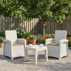 Liegesessel Garten Rattan-Optik 2 pcs Weiß und Taupe PP