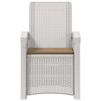 Liegesessel Garten Rattan-Optik 2 pcs Weiß und Taupe PP