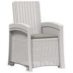 Liegesessel Garten Rattan-Optik 2 pcs Weiß und Hellgrau PP