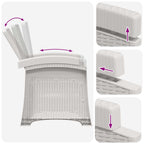Liegesessel Garten Rattan-Optik 2 pcs Weiß und Hellgrau PP