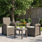 Liegesessel Garten Rattan-Optik 2 pcs Hellgrau und Creme PP