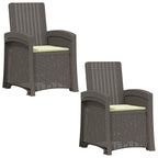 Liegesessel Garten Rattan-Optik 2 pcs Hellgrau und Creme PP