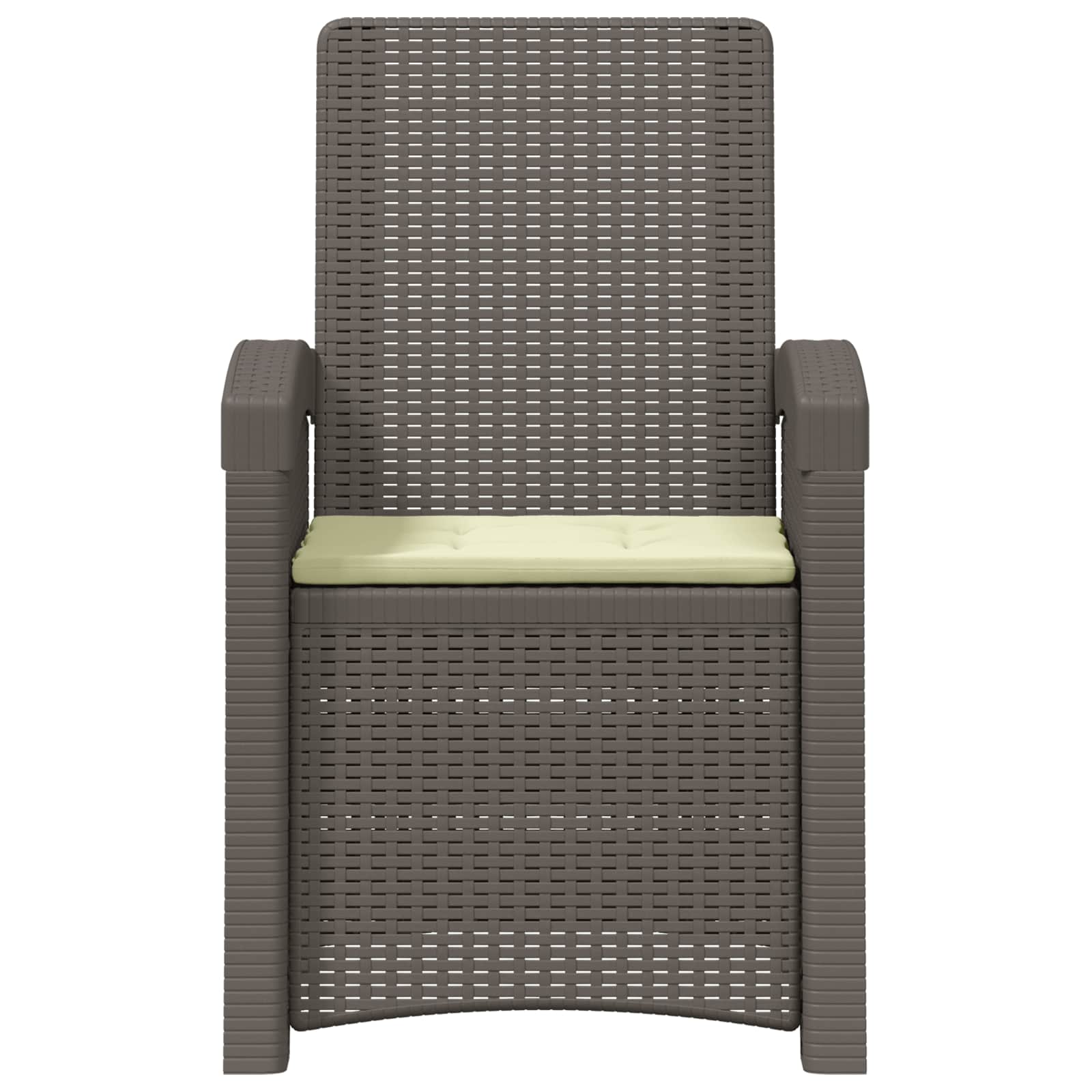 Liegesessel Garten Rattan-Optik 2 pcs Hellgrau und Creme PP