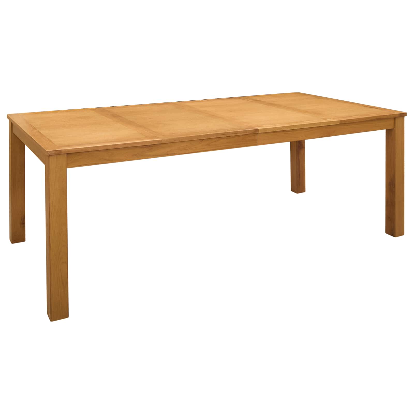Esstisch 200 x 100 x 75 cm Massivholz Eiche Natur Rechtwinklig
