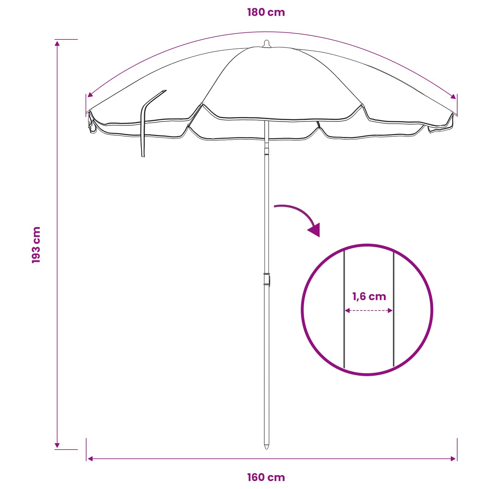 Garten-Sonnenschirm 160 cm 170T Polyester Orange