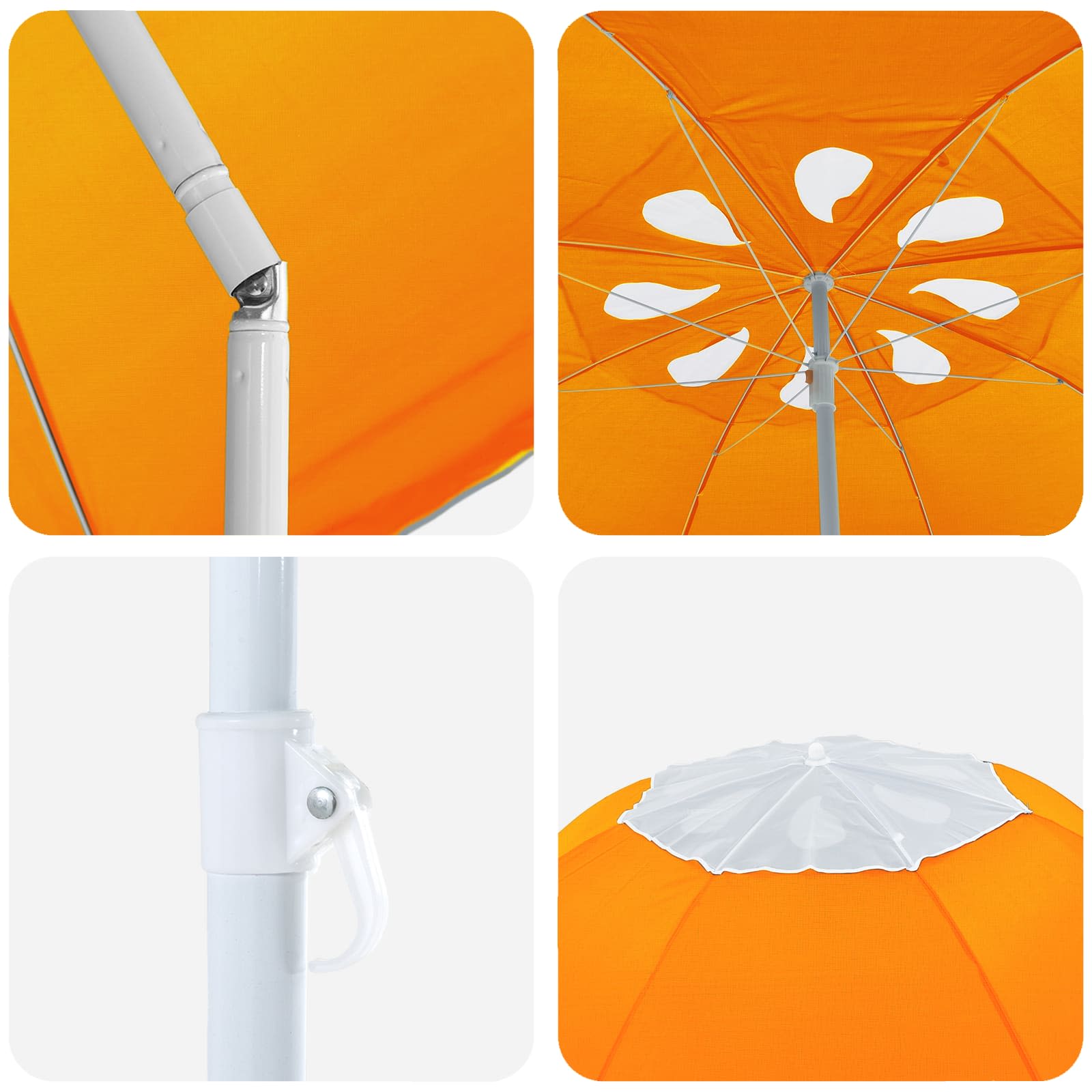 Garten-Sonnenschirm 240 cm 170T Polyester Orange