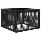 Gartentisch Schwarz 55 x 55 x 37 cm PE Rattan und Glas