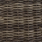 Gartentisch Grau und Schwarz 55 x 55 x 37 cm PE Rattan und Glas