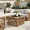 Gartentisch Beige und Schwarz 55 x 55 x 37 cm