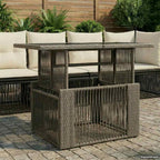 Gartentisch Grau 100 x 55 x 37 cm PE Rattan und Glas