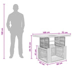 Gartentisch Grau 100 x 55 x 37 cm PE Rattan und Glas