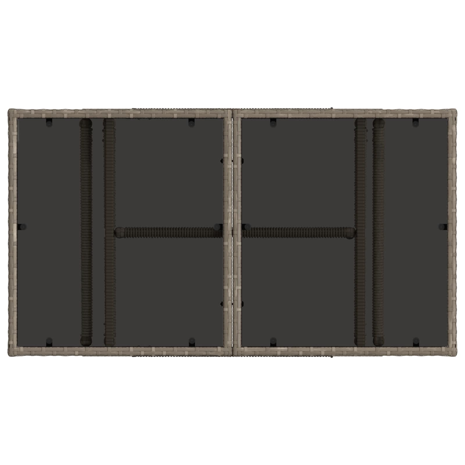 Gartentisch Grau 100 x 55 x 37 cm PE Rattan und Glas