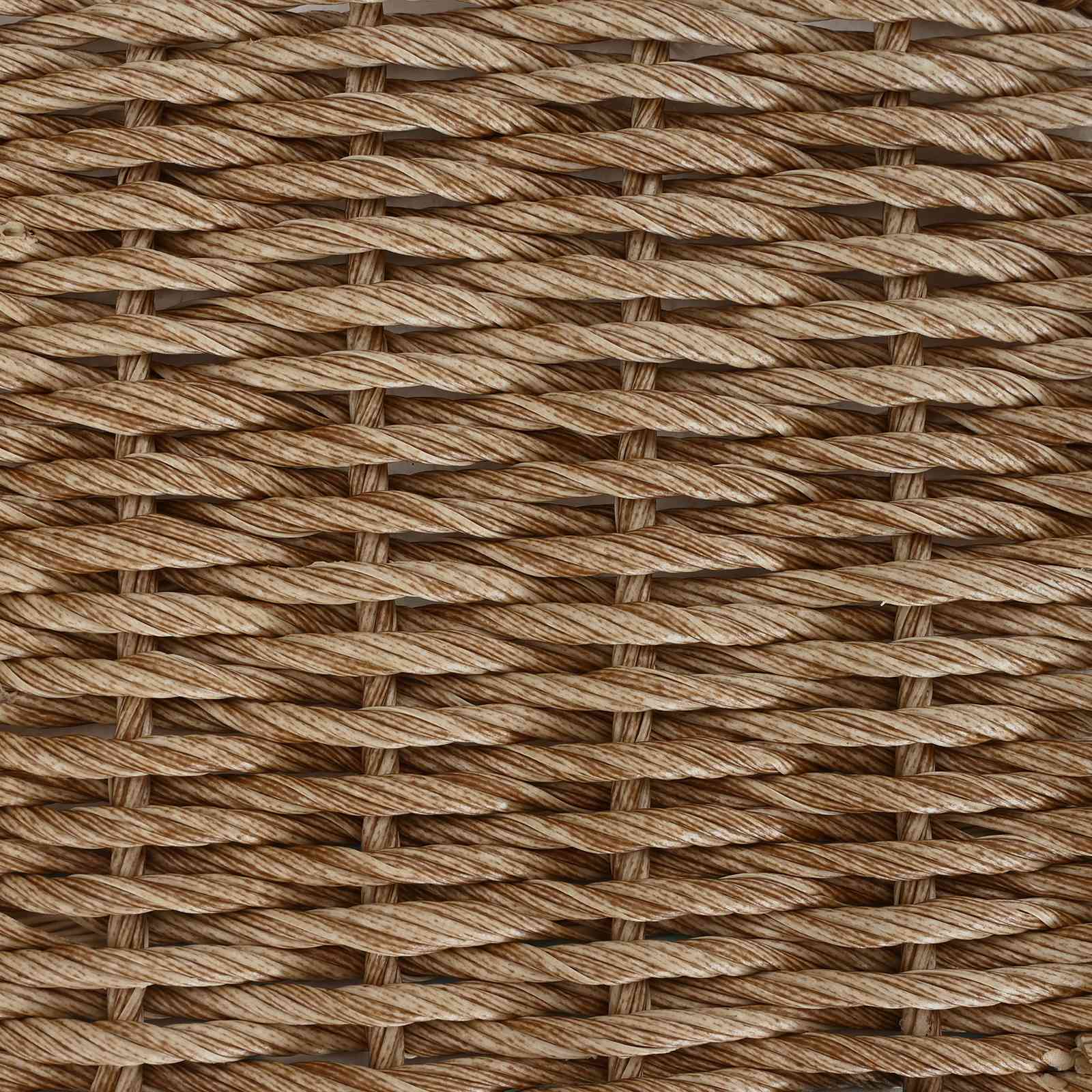 Gartentisch Beige 100 x 55 x 37 cm PE Rattan und Glas