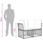 Outdoor-Sofagarnitur 4 pcs Schwarz und Dunkelgrau Polyester