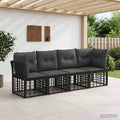 Outdoor-Sofagarnitur Schwarz Polyester