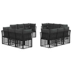 Outdoor-Sofagarnitur Schwarz Polyester