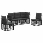 Outdoor-Sofagarnitur Schwarz Polyester