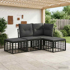 Outdoor-Sofagarnitur Schwarz Polyester