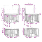 Outdoor-Sofagarnitur 5 pcs Natürlich und Cremweiß Polyester